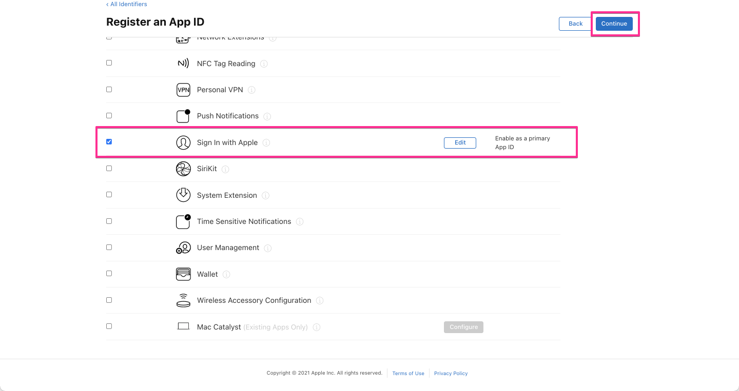 Apple Developers - App ID の登録 (2)