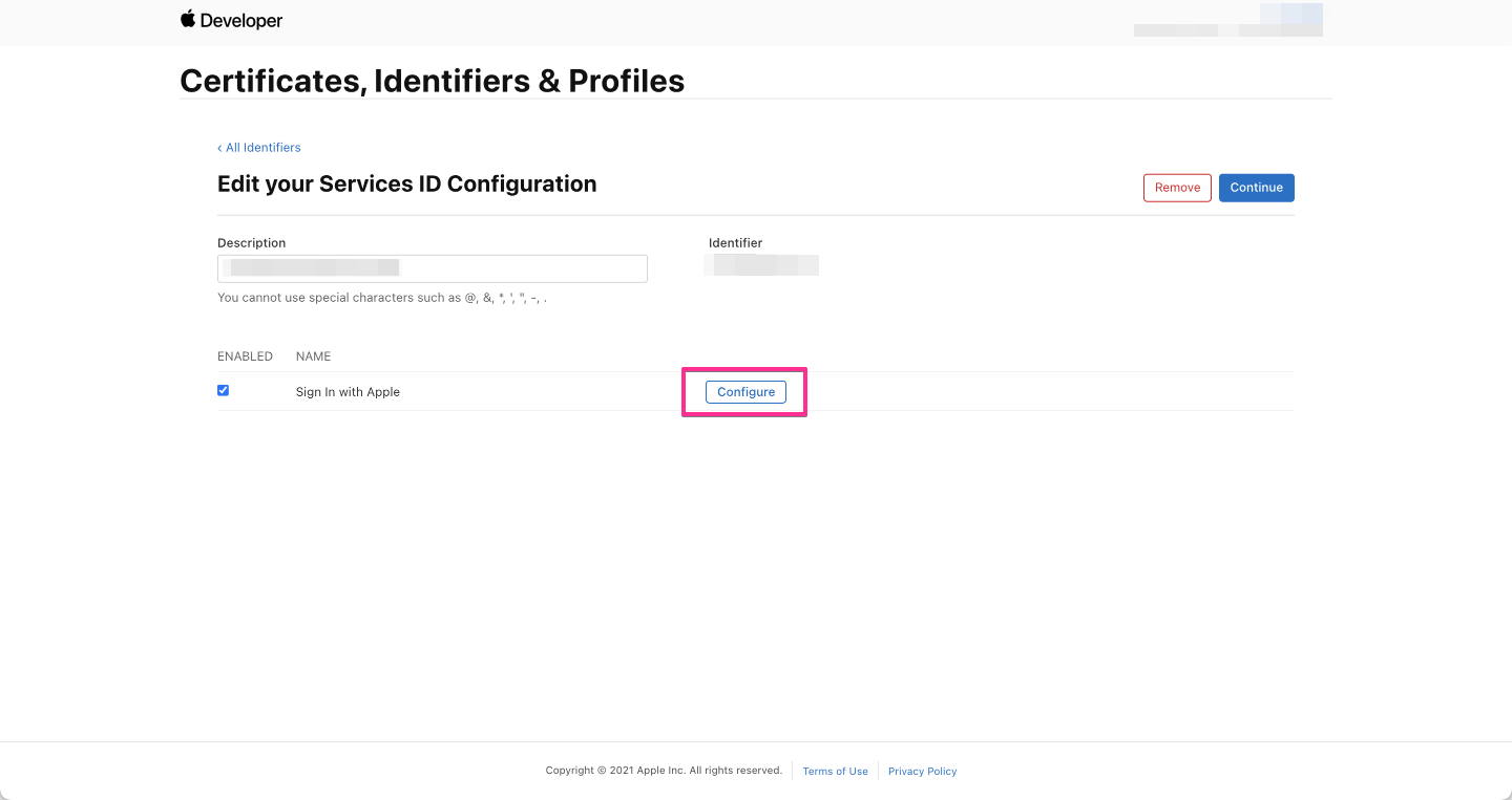 Apple Developers - 「Sign in with Apple」の設定をはじめる