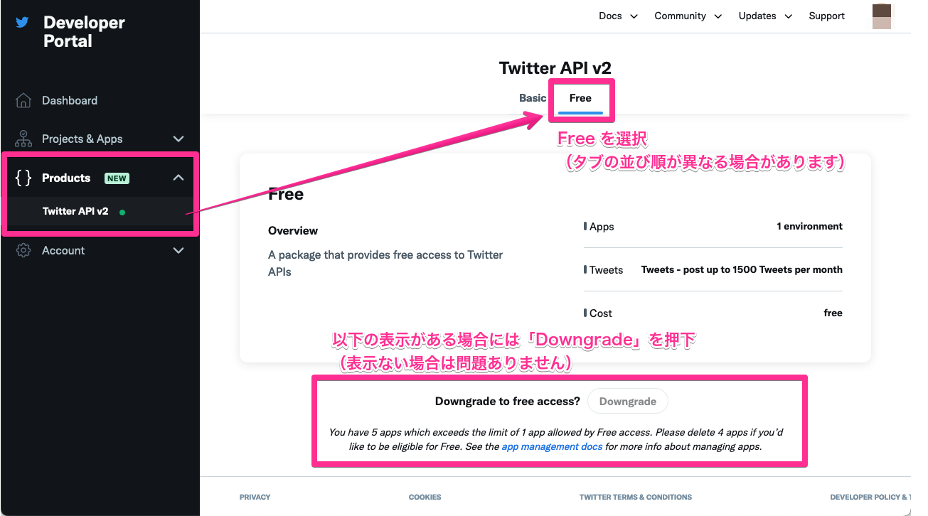 Twitter Developer Portal - Twitter API v2 - Free