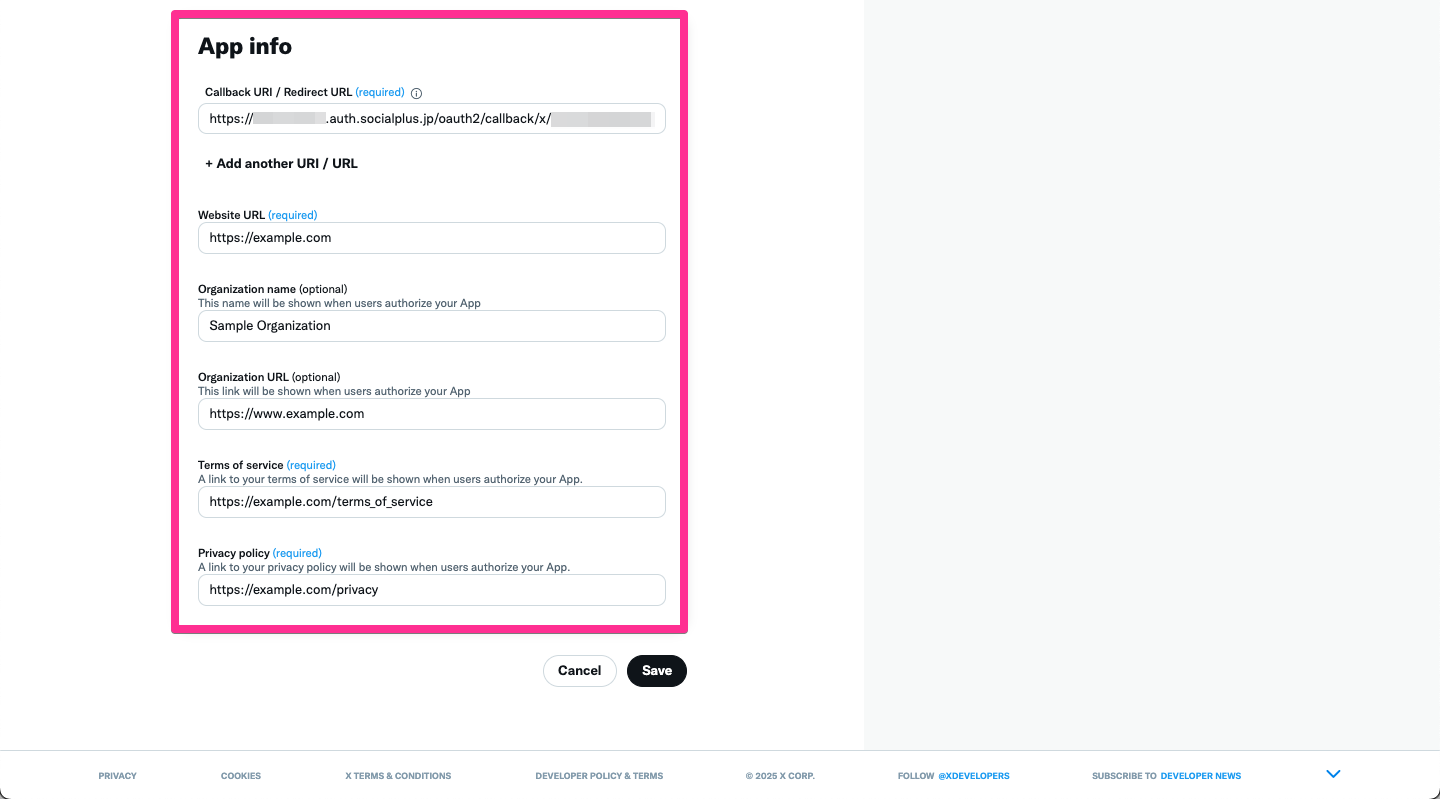 X Developer Portal - User authentication settings (2)